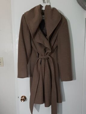 Barrington's Baby Alpaca Shawl Wrap Coat Tie Belt Made In Canada NWT SO LUXE